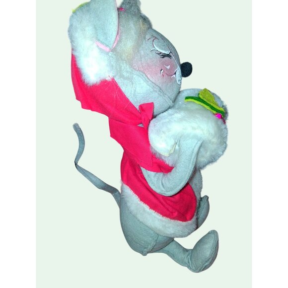 HUGE Vintage Annalee Christmas Santa & Mouse Plush Figurines 18" & 14" Handcraft - Picture 8 of 16